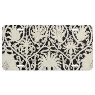 Wedding Antique Lace Linen White Classic Pretty License Plate