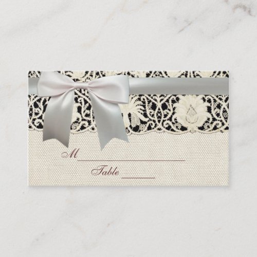 Wedding Vintage White Lace and Linen Business Card Templates