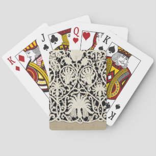 Wedding Antique Lace Linen White Classic Pretty Poker Cards