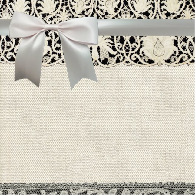 Wedding Antique Lace Linen White Classic Pretty Statuette (Front)