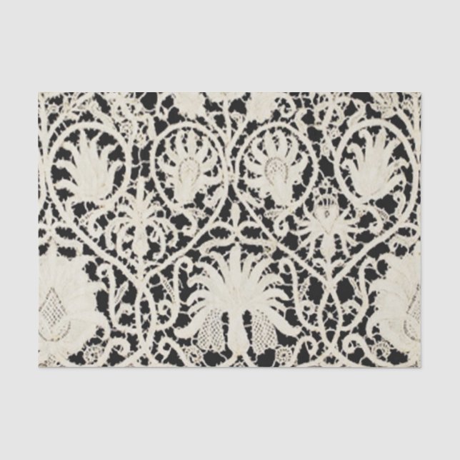 Wedding Antique Lace Linen White Classic Pretty Tissue Paper (Front)