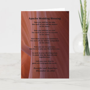 Wedding Apache Blessing Feel No Rain Inside v2 Card