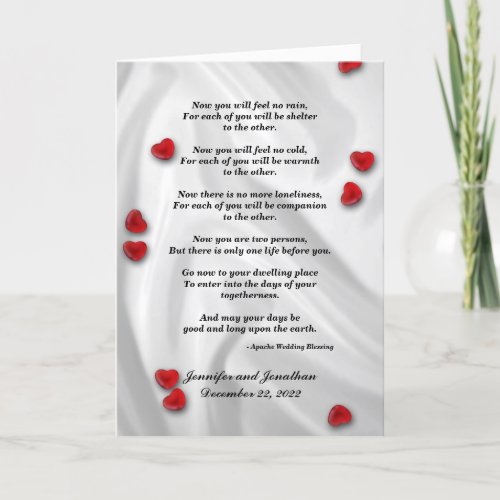 Wedding Apache Blessing Now You Will Feel No Rain Card