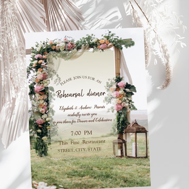 Wedding Arbor Lantern Rehearsal Dinner Invitation (Creator Uploaded)