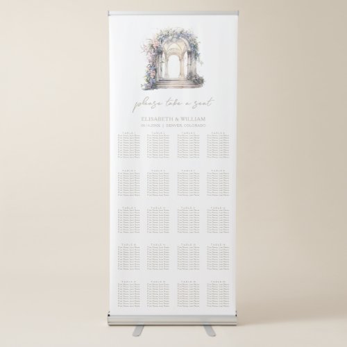 Wedding Arch 20 Table Wedding Seating Chart Retractable Banner