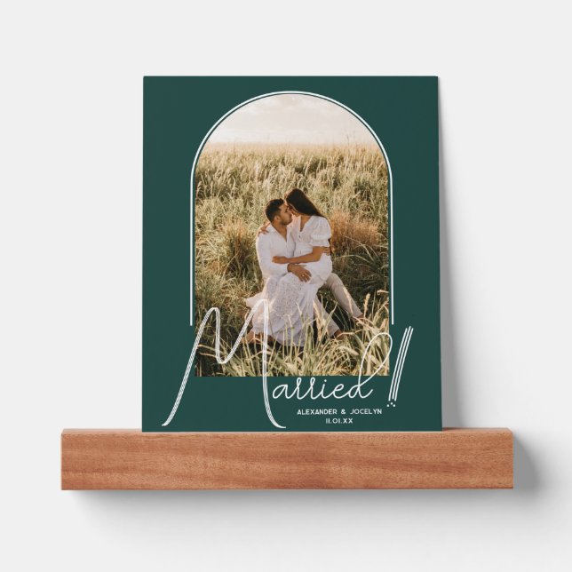 Wedding Arch Photo Emerald Green Picture Ledge (Front)