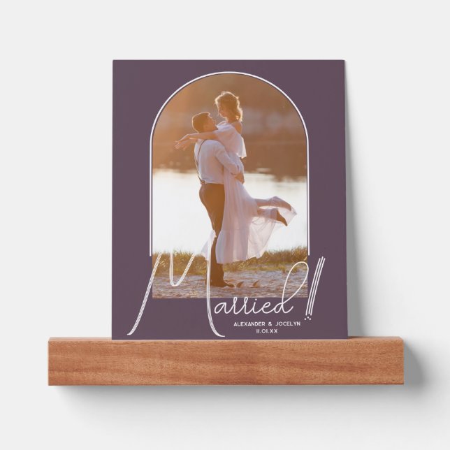 Wedding Arch Photo Purple Picture Ledge (Front)