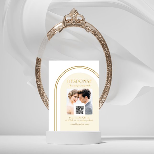 Wedding Arch Photo Rsvp with QR Code Enclosure Card (Creator Uploaded)