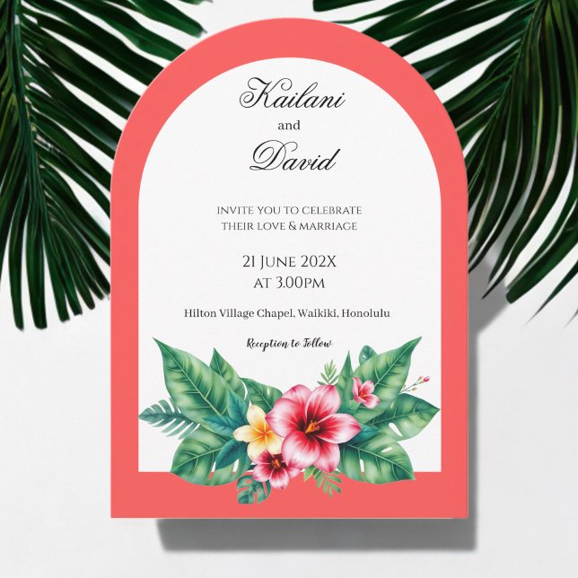 Wedding arch with couple portrait invitation (Creator Uploaded)