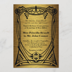 Wedding art nouveau gold great-Gatsby Invitation