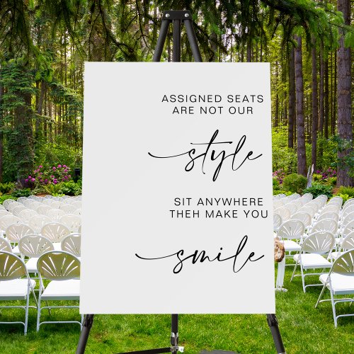 Wedding Assigned Seats Are Not Our Style Sign