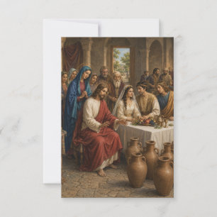 Wedding at Cana Catholic Marriage Prayer Favor Car Note Card