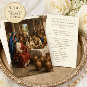 Wedding at Cana Catholic Marriage Prayer Favor Note Card