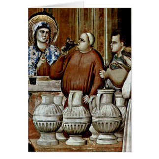 Wedding At Cana Detail By Giotto Di Bondone Cards