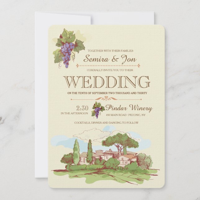 Wedding At The Vineyard Invitation (Front)