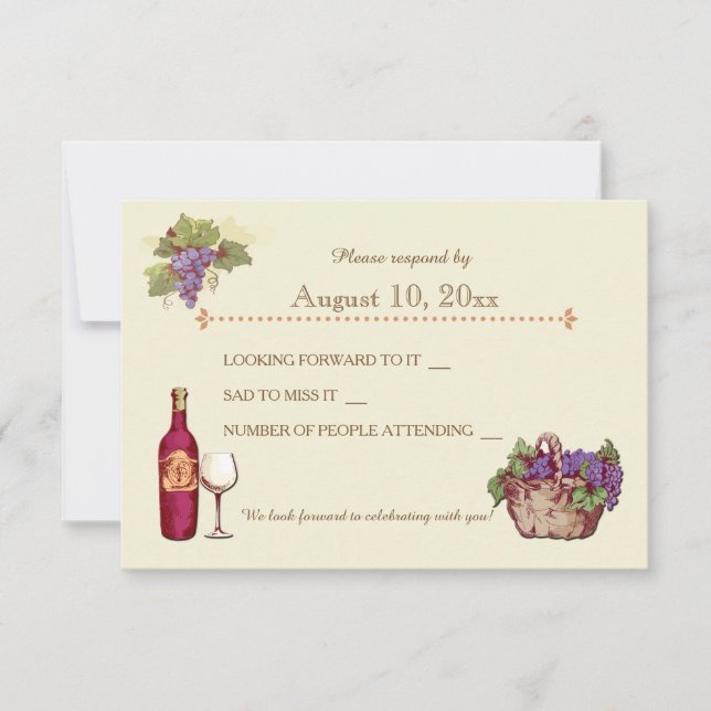 Wedding At The Vineyard Response Card (Front)