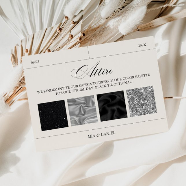 Wedding Attire Black & Silver Color Palette Card (Creator Uploaded)