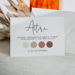 Wedding Attire Card, Dress Code Invitation Insert