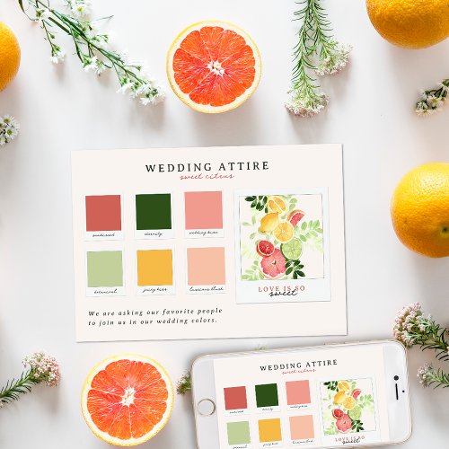 Wedding Attire  Citrus Color Palette Invitation