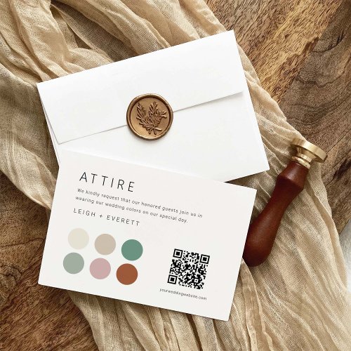 Wedding Attire Color Palette Dress Code Enclosure Invitation