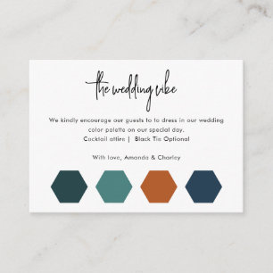 Wedding Attire Color Palette QR Code Scan Enclosure Card