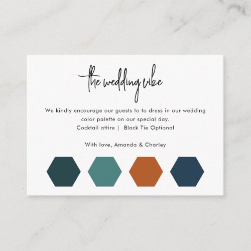 Wedding Attire Color Palette QR Code Scan Enclosure Card
