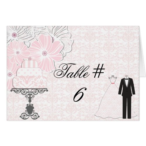 Wedding Attire Customized Table Number Cards