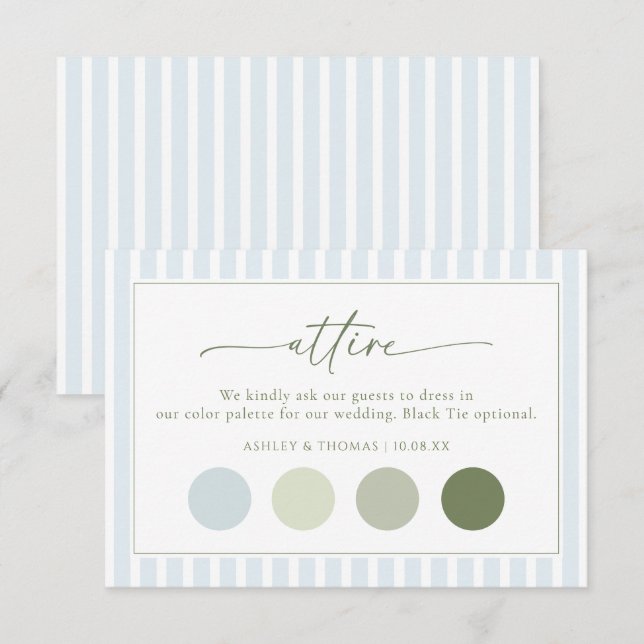 Wedding Attire Enclosure Card (Front/Back)