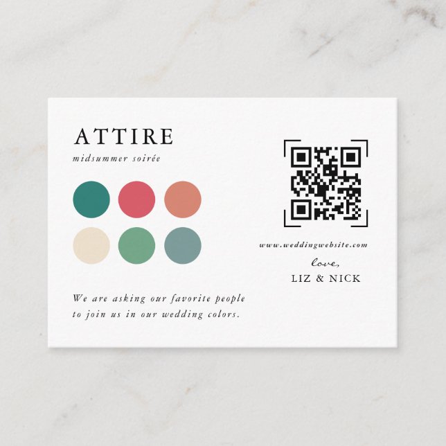 Wedding Attire | QR Code Scan Enclosure Card (Front)