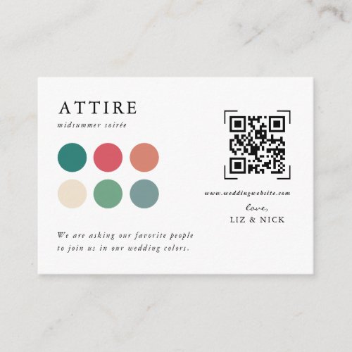 Wedding Attire  QR Code Scan Enclosure Card