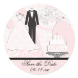 Wedding Attire Save the Date Round Stickers