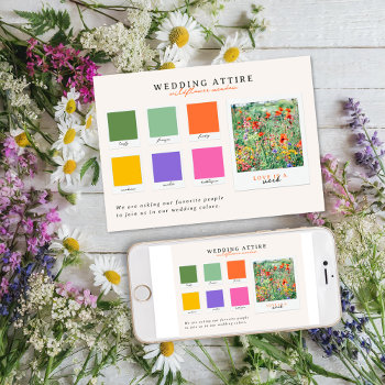 Wedding Attire | Wildflower Color Palette Invitation by IYHTVDesigns at Zazzle