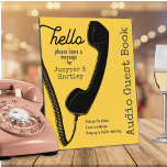 Wedding Audio Guest Book Black Phone Mustard 8x10 Plaque at Zazzle