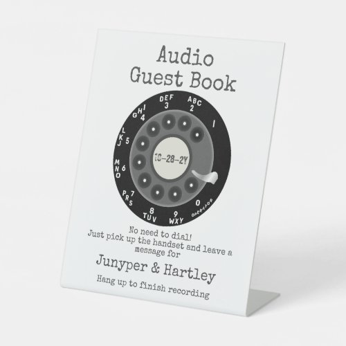 Wedding Audio Guest Book Black Rotary Dial Sign