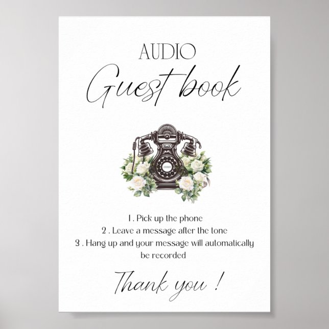 Wedding audio guest book instructions  (Front)