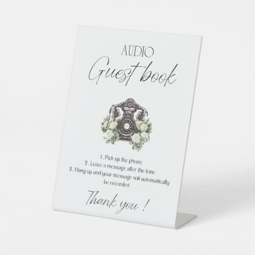 Wedding audio guest book instructions  pedestal sign