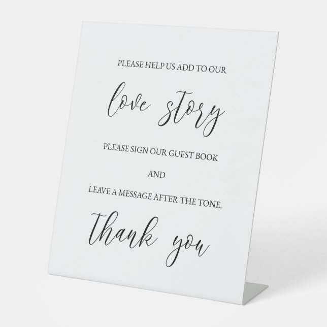 Wedding Audio Guest Book Pedestal Sign (Front)