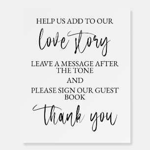 Wedding Audio Guest Book Pedestal Table Sign 