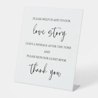 Wedding Audio Guest Book Pedestal Tabletop Sign