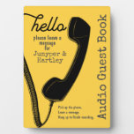 Wedding Audio Guest Book Sign Black Phone Yellow Plaque at Zazzle