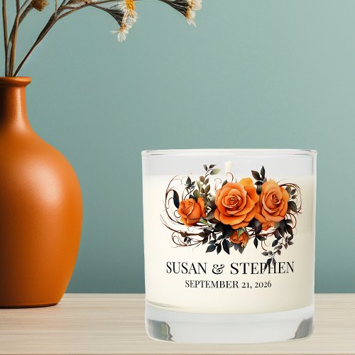 Wedding Autumn Halloween Orange Rose Scented Candle