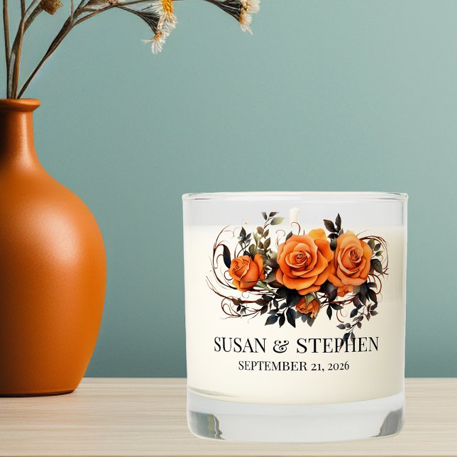 Wedding Autumn Halloween Orange Rose Scented Candle (Creator Uploaded)