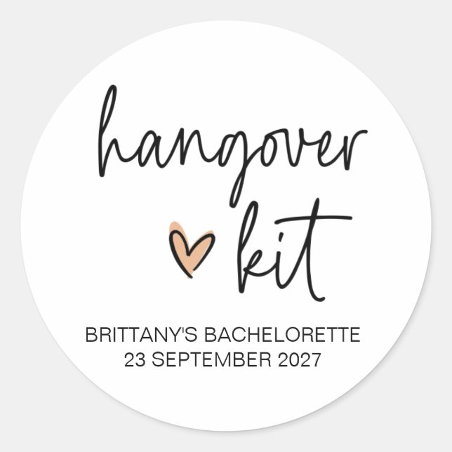 Wedding Bachelorette Hens Party Bridal Party Favor Classic Round Sticker (Front)