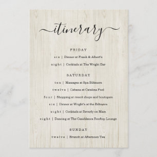 Wedding / Bachelorette Party / Birthday Itinerary  Program