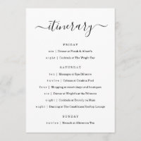 Wedding / Bachelorette Party / Birthday Itinerary