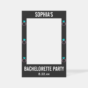 Wedding Bachelorette Party Engagement Ring Black Selfie Frame
