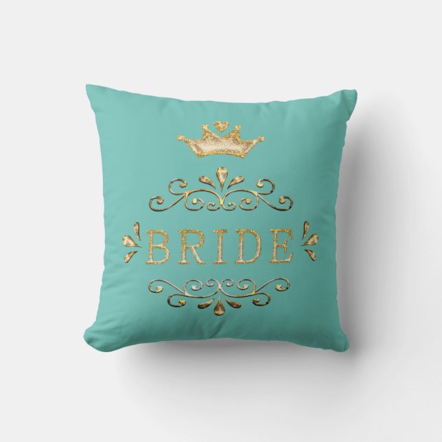 wedding, bachelorette party, gold party, glitter, throw pillow (Front)