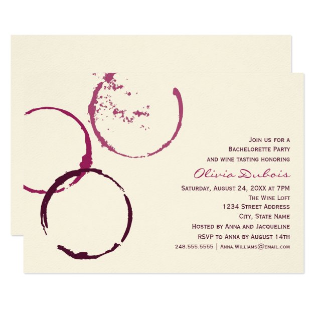 Wedding Bachelorette Party | Red Wine Theme Invitation