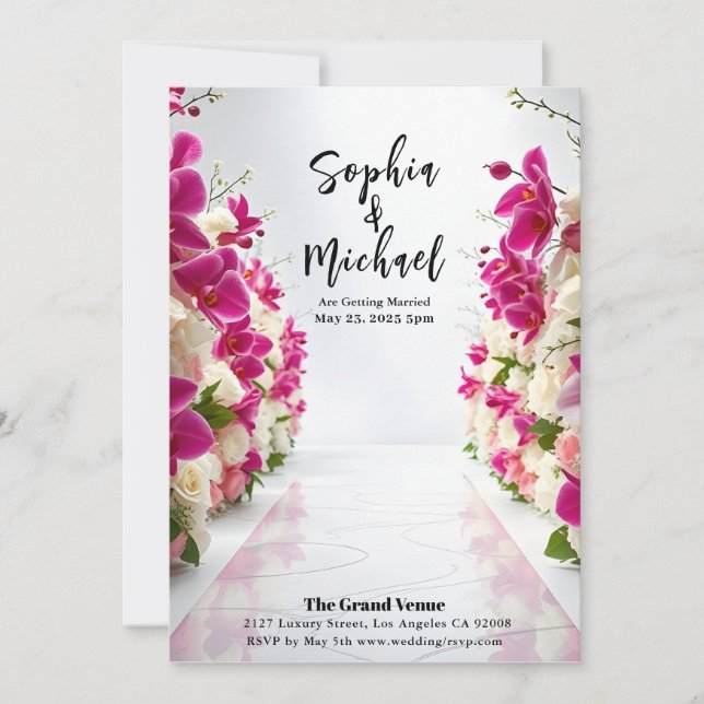 Wedding Backdrop Magazine Cover Invitation (Front)