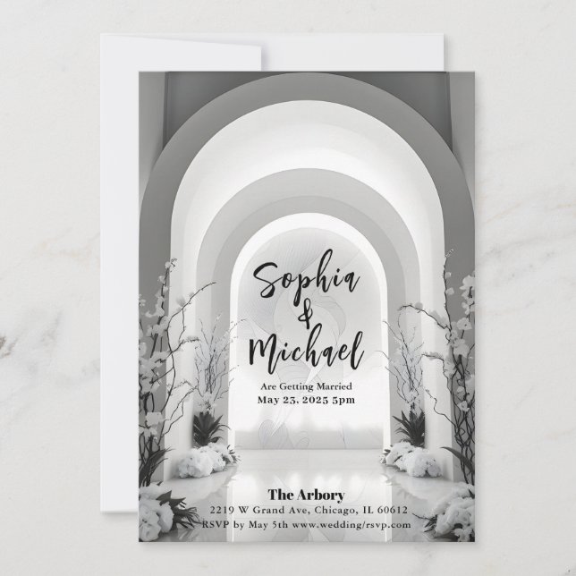 Wedding Backdrop Magazine Cover Invitation (Front)